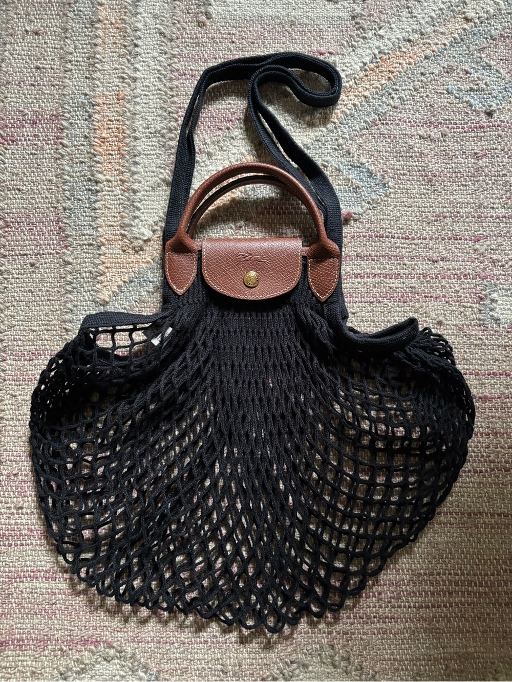 Longchamp Le Pliage Filet Knit Shoulder Bag
